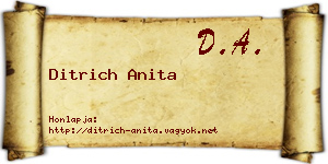 Ditrich Anita névjegykártya