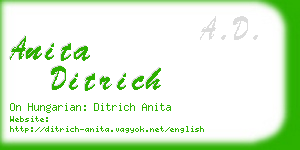 anita ditrich business card
